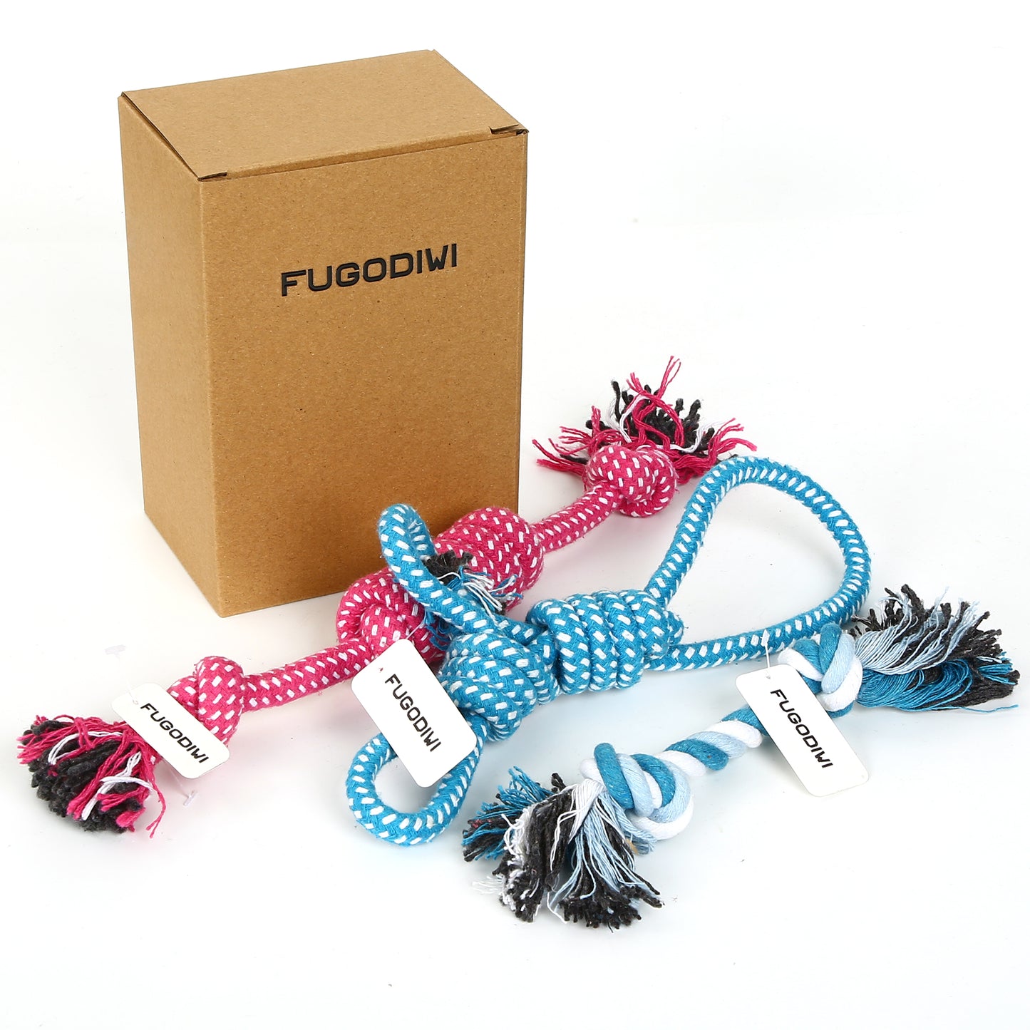 FUGODIWI Dog Rope Toys Dog Grinding Teeth （3 Packs）