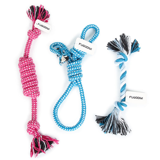 FUGODIWI Dog Rope Toys Dog Grinding Teeth （3 Packs）