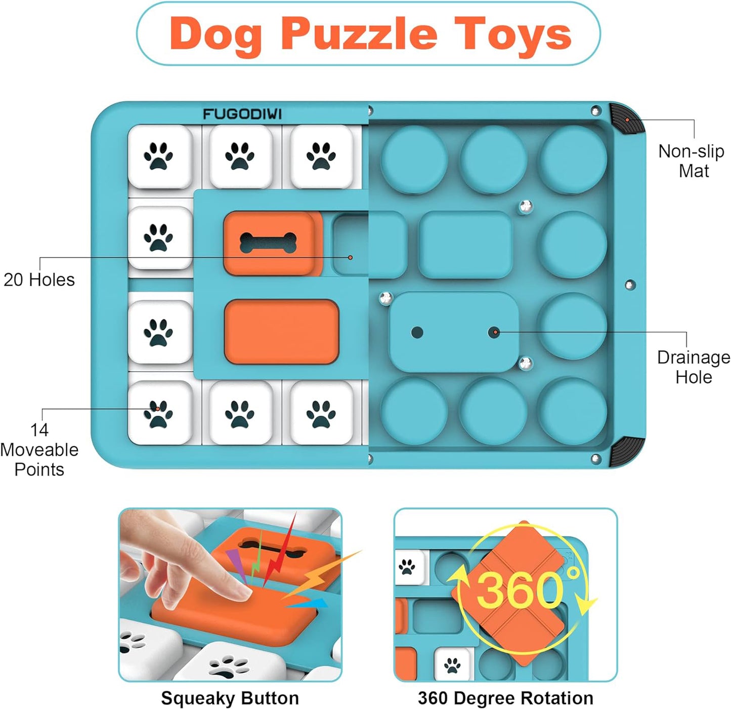 FUGODIWI Dog Puzzle Toys Interactive Dog Toys